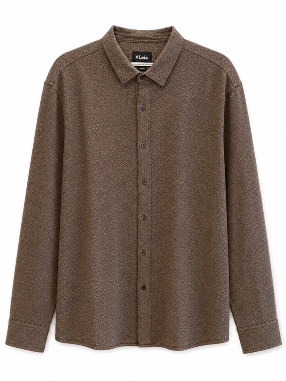 Lois Jeans Brown Geometric Jersey Cotton Button-Up – Size XXL EUC